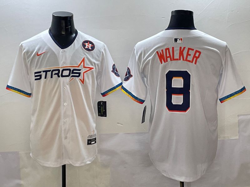 Men Houston Astros #8 Walker White Four generations Joint Name 2025 Nike MLB Jersey style 10->houston astros->MLB Jersey